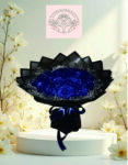 Buket Bunga Mawar Biru Midnight Black Elegan