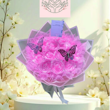 Buket Bunga Pink Butterfly Elegan – Palangkaraya