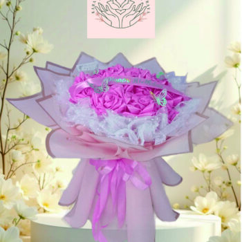 Buket Bunga Satin Pink Cantik – Palangkaraya