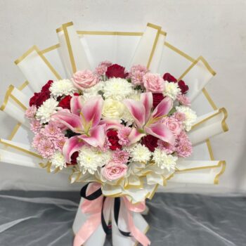 Buket Bunga Lily & Mawar Elegan Palangkaraya