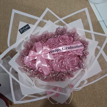 Buket Bunga Satin Pink Palangkaraya