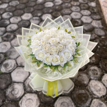 buket mawar putih whitelove segar palangkaraya