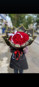 Buket Bunga Full Mawar Merah